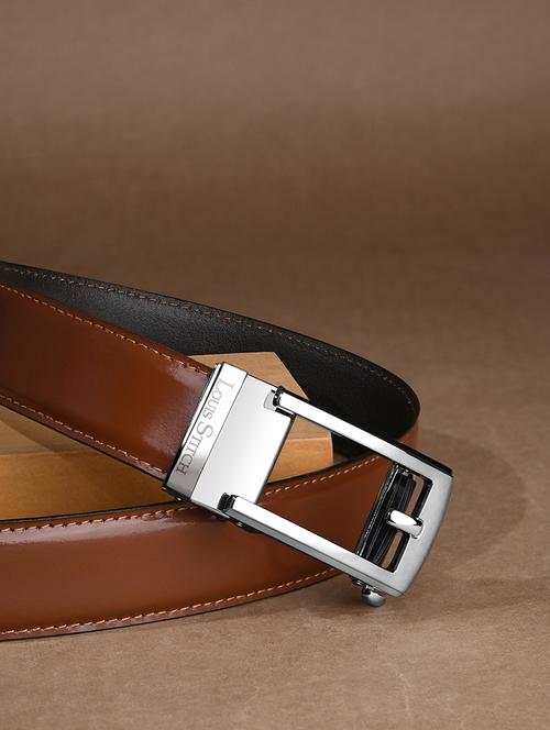 men tan manual buckle leather belt - 21960231 -  Standard Image - 0