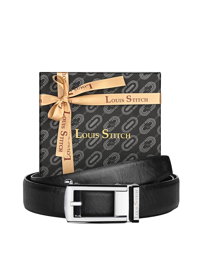 men black manual buckle leather belt - 21960235 - Standard Image - 1