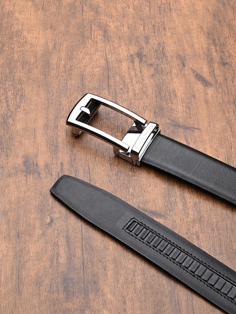 men black manual buckle leather belt - 21960235 - Standard Image - 4