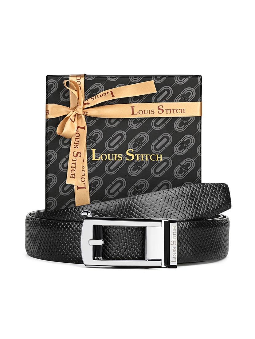 men black manual buckle leather belt - 21960236 - Standard Image - 1