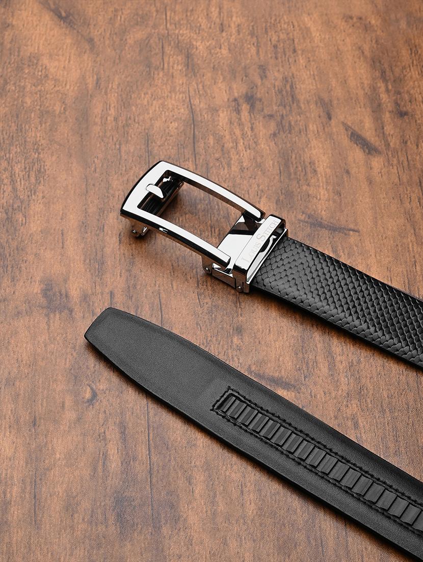 men black manual buckle leather belt - 21960236 - Standard Image - 4