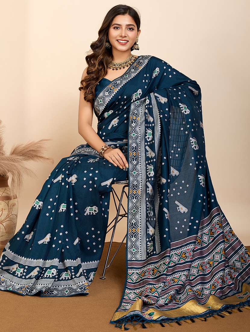 women self design patola saree with blouse - 21960240 -  Standard Image - 1