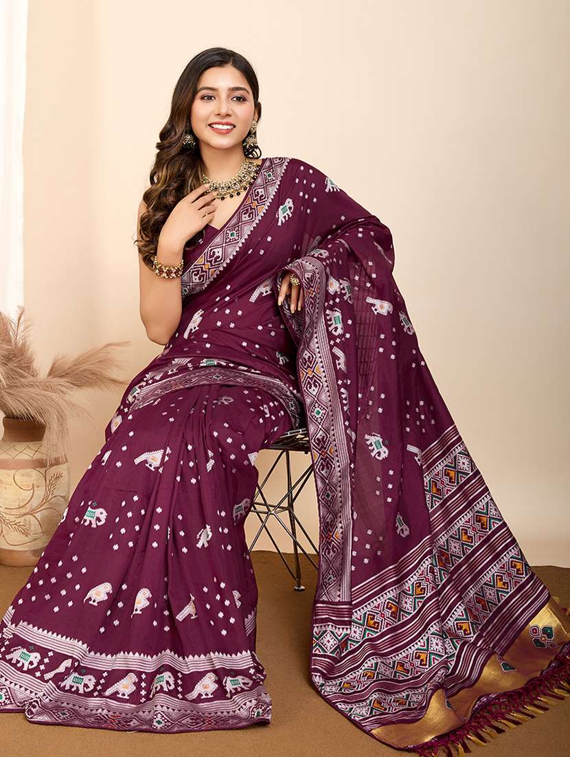 women self design patola saree with blouse - 21960241 -  Standard Image - 1