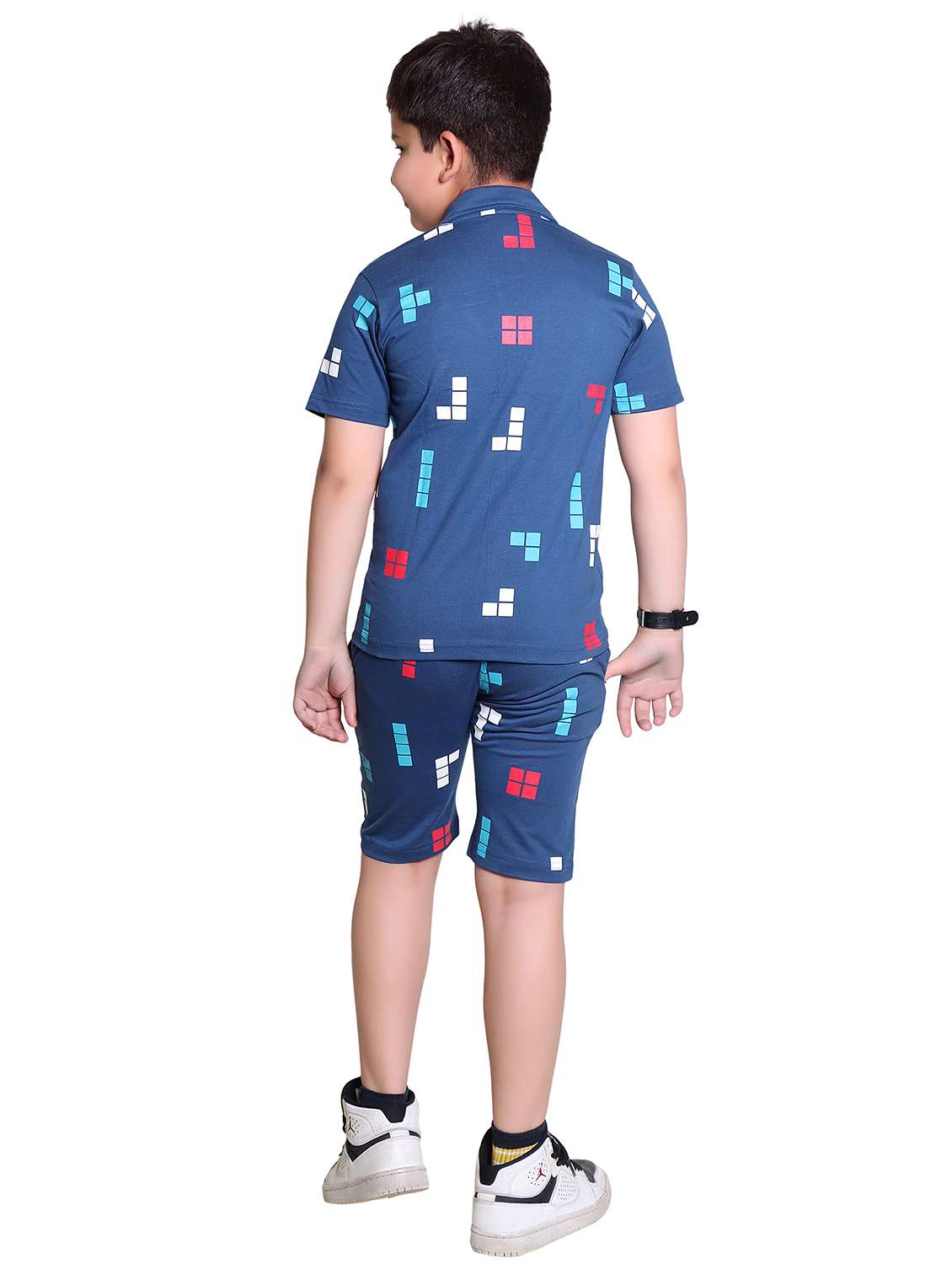 boys printed shirt & shorts co-ord set - 21960309 -  Standard Image - 4