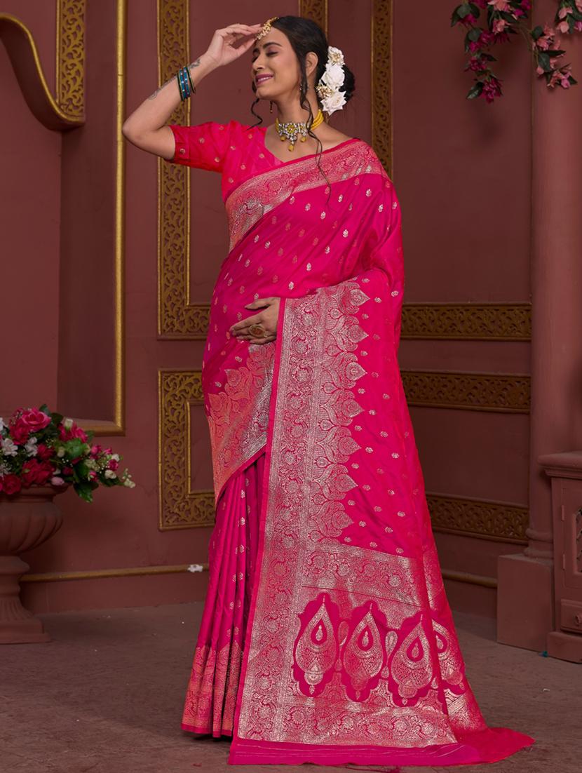 women self design banarasi saree with blouse - 21960322 -  Zoom Image - 0