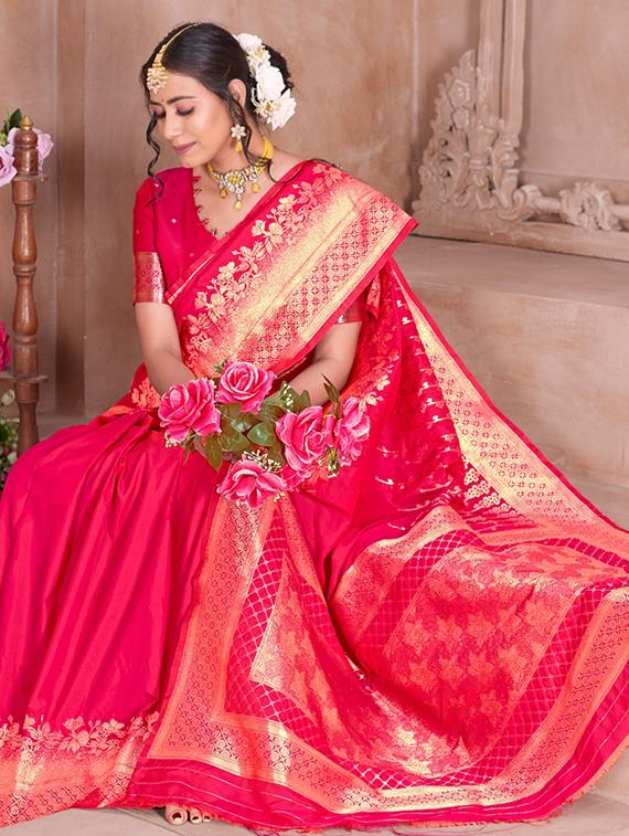 women self design banarasi saree with blouse - 21960331 - Standard Image - 1