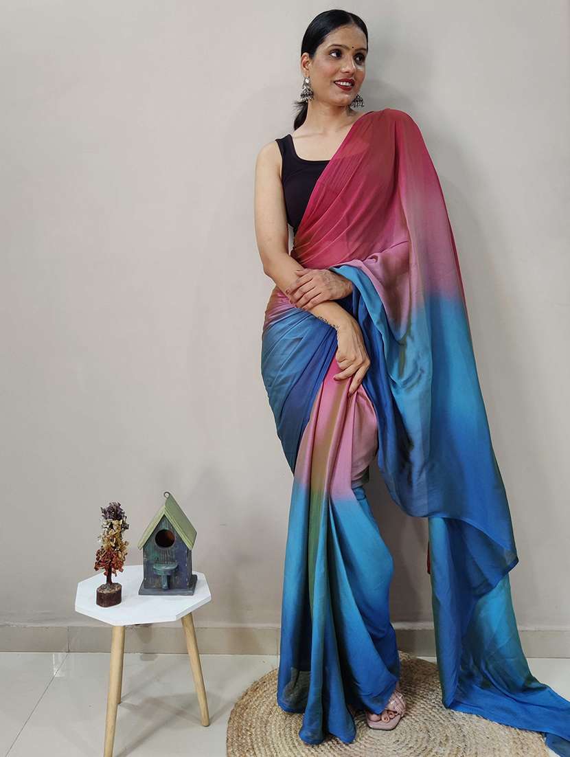 women ombre ready to wear saree with blouse - 21960333 - Zoom Image - 0
