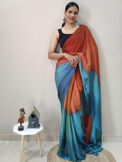 women ombre ready to wear saree with blouse - 21960334 -  Standard Image - 0