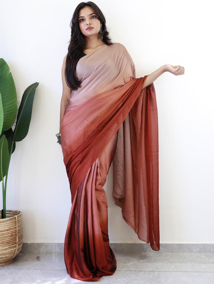women ombre ready to wear saree with blouse - 21960363 - Standard Image - 1