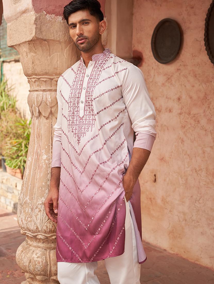 jompers cotton blend geometric maroon kurta pyjama - 21960396 - Standard Image - 4