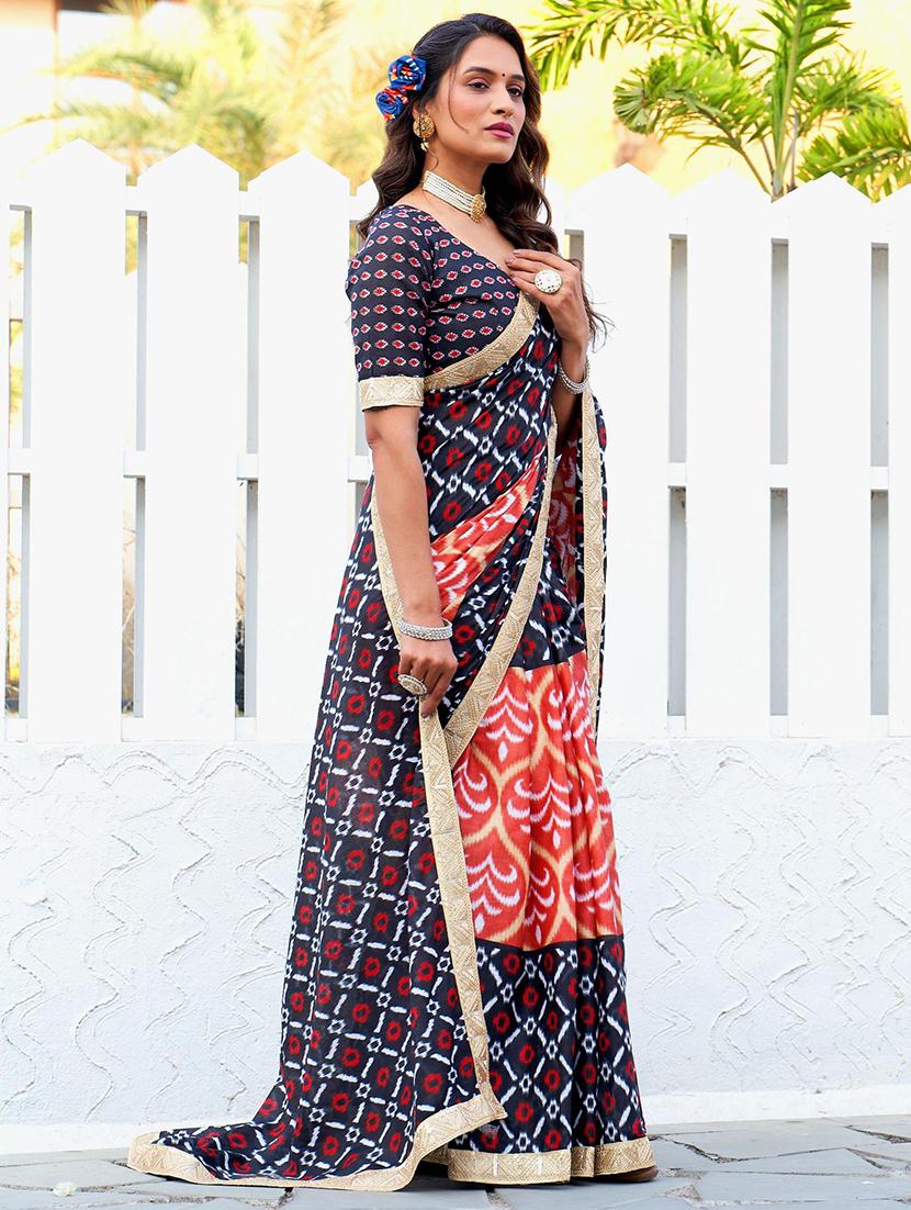 women printed casual wear saree with blouse - 21960408 - Standard Image - 1
