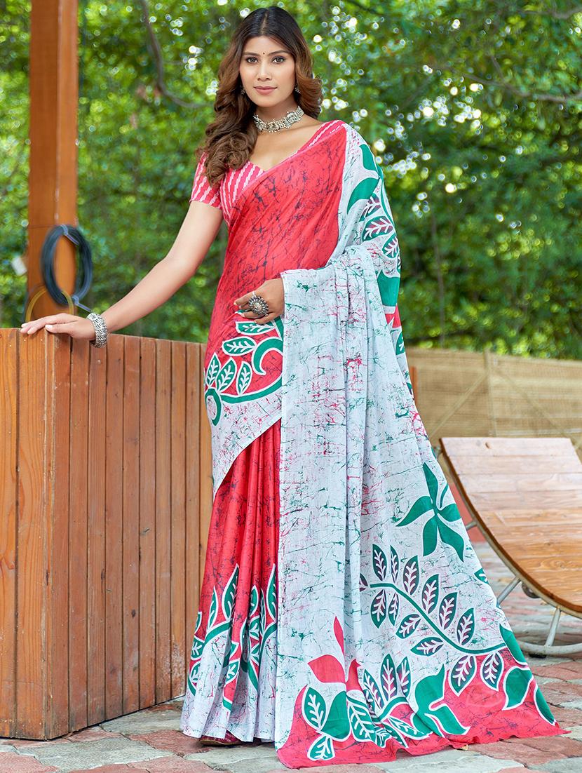 women printed casual wear saree with blouse - 21960446 - Zoom Image - 0