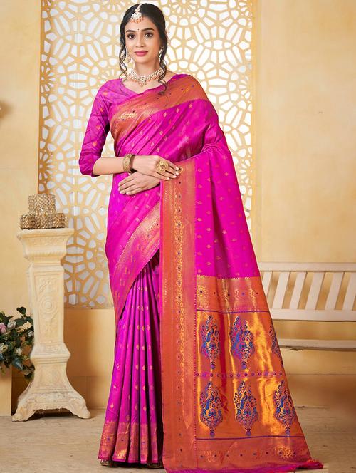 women self design paithani saree with blouse - 21960474 - Standard Image - 0