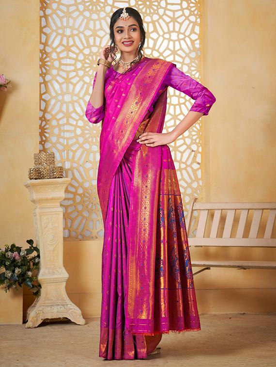 women self design paithani saree with blouse - 21960474 - Standard Image - 1