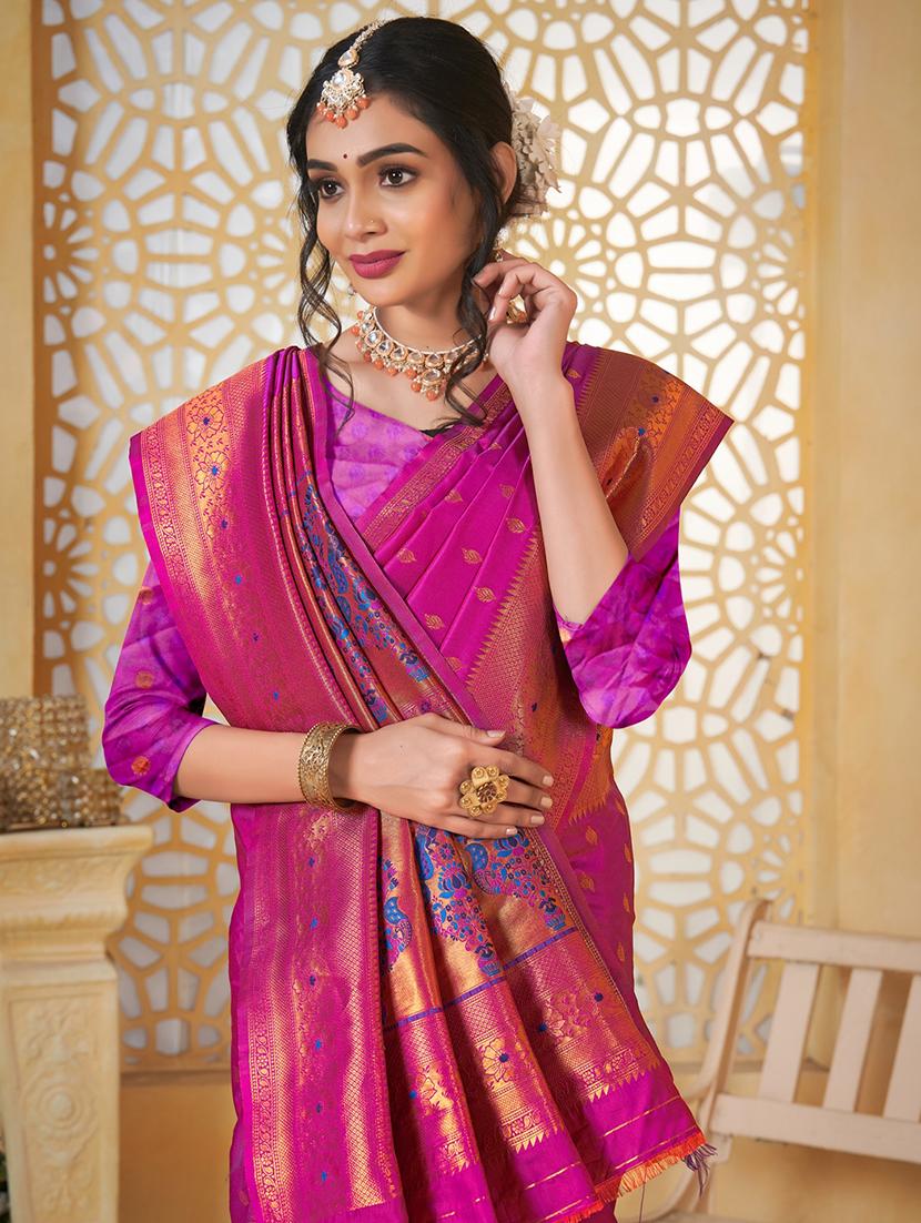 women self design paithani saree with blouse - 21960474 - Standard Image - 4