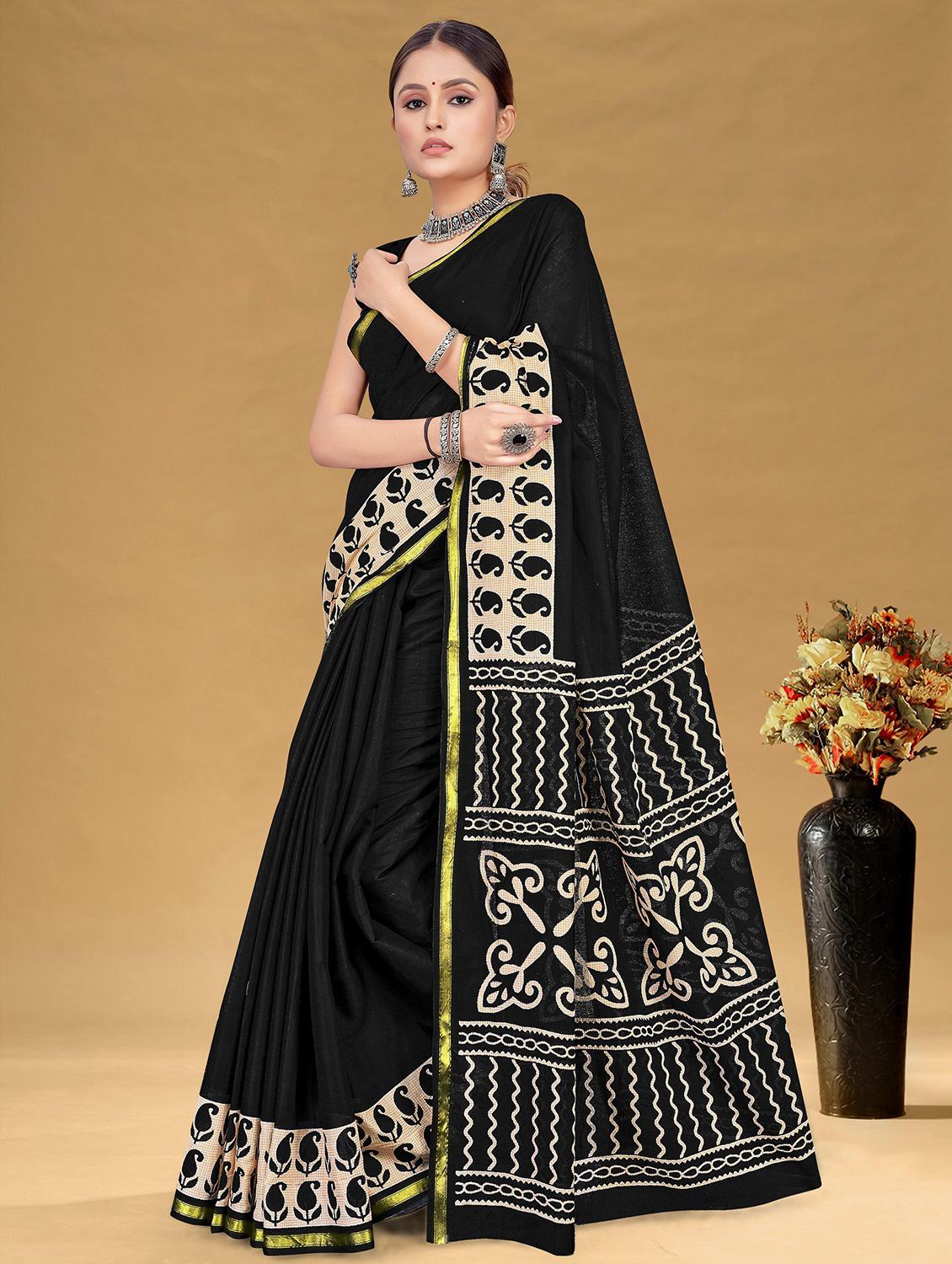 women printed casual wear saree with blouse - 21960482 -  Standard Image - 1