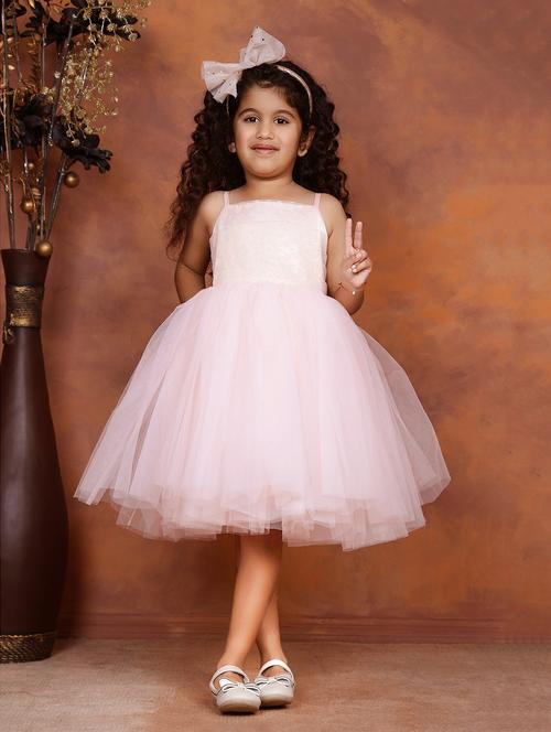girls embellished shoulder strap fit & flare dress - 21960520 - Standard Image - 0