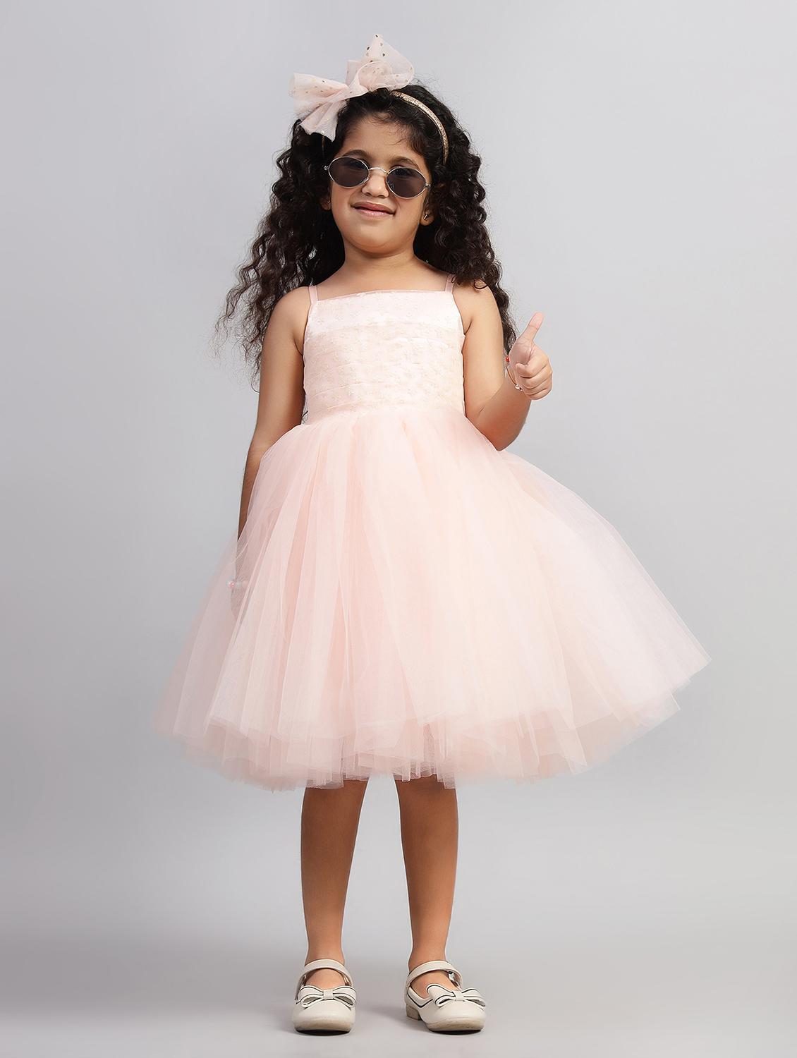 girls embellished shoulder strap fit & flare dress - 21960520 - Standard Image - 1