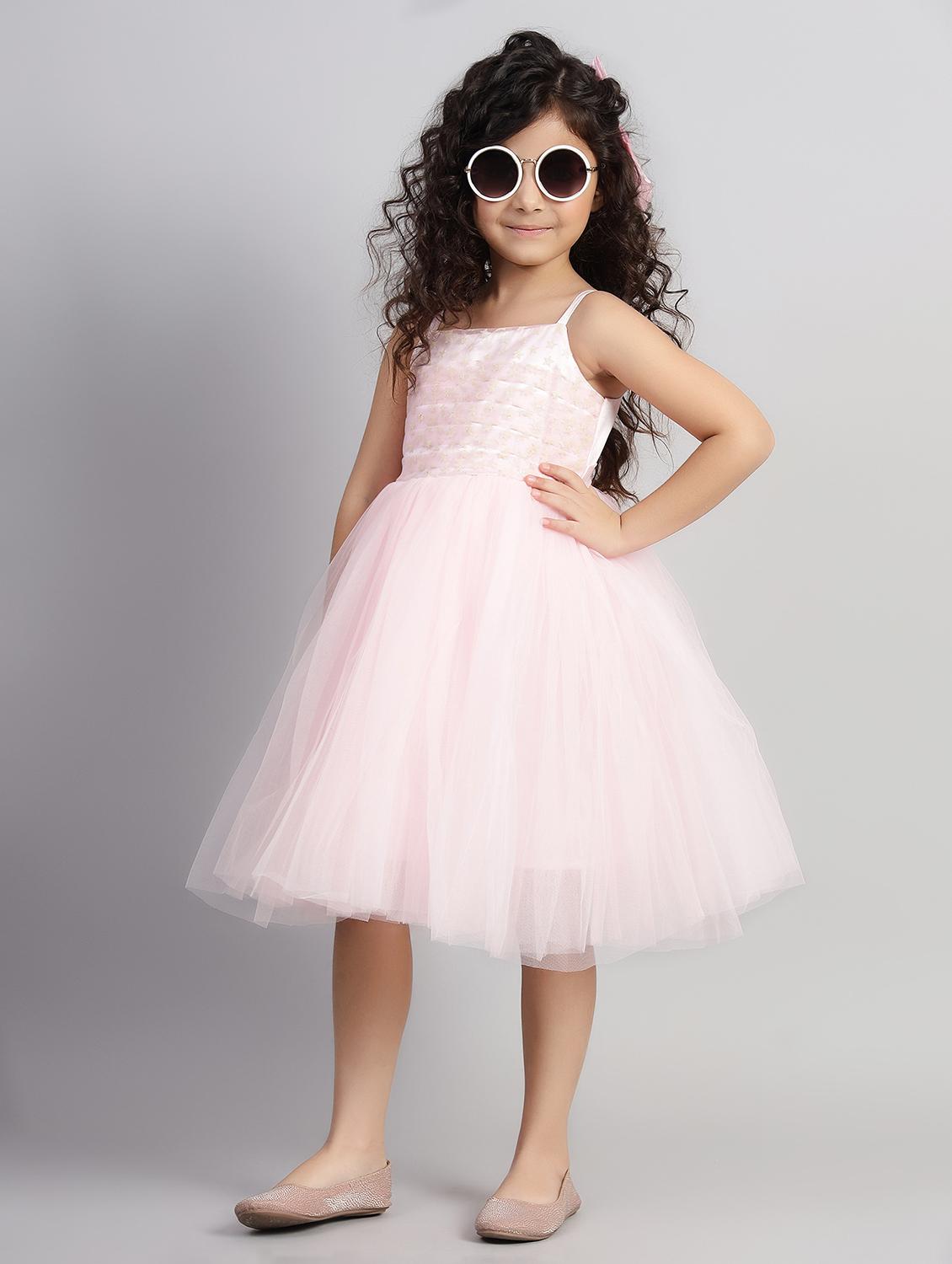 girls embellished shoulder strap fit & flare dress - 21960523 - Standard Image - 1