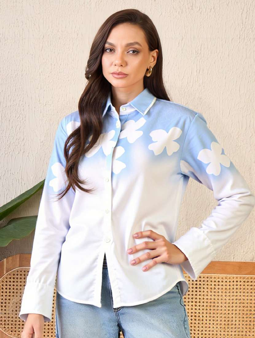 women floral long sleeve regular fit shirt