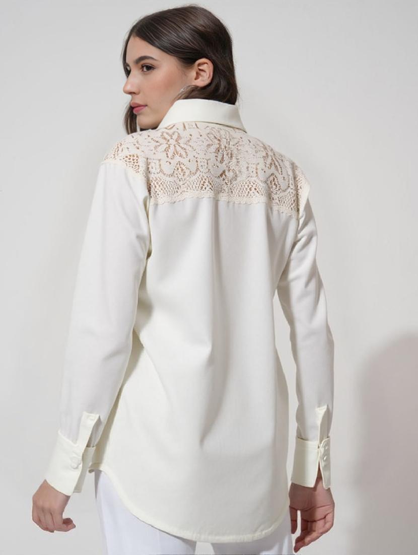 women white solid collared oversized shirt - 21960545 - Standard Image - 1