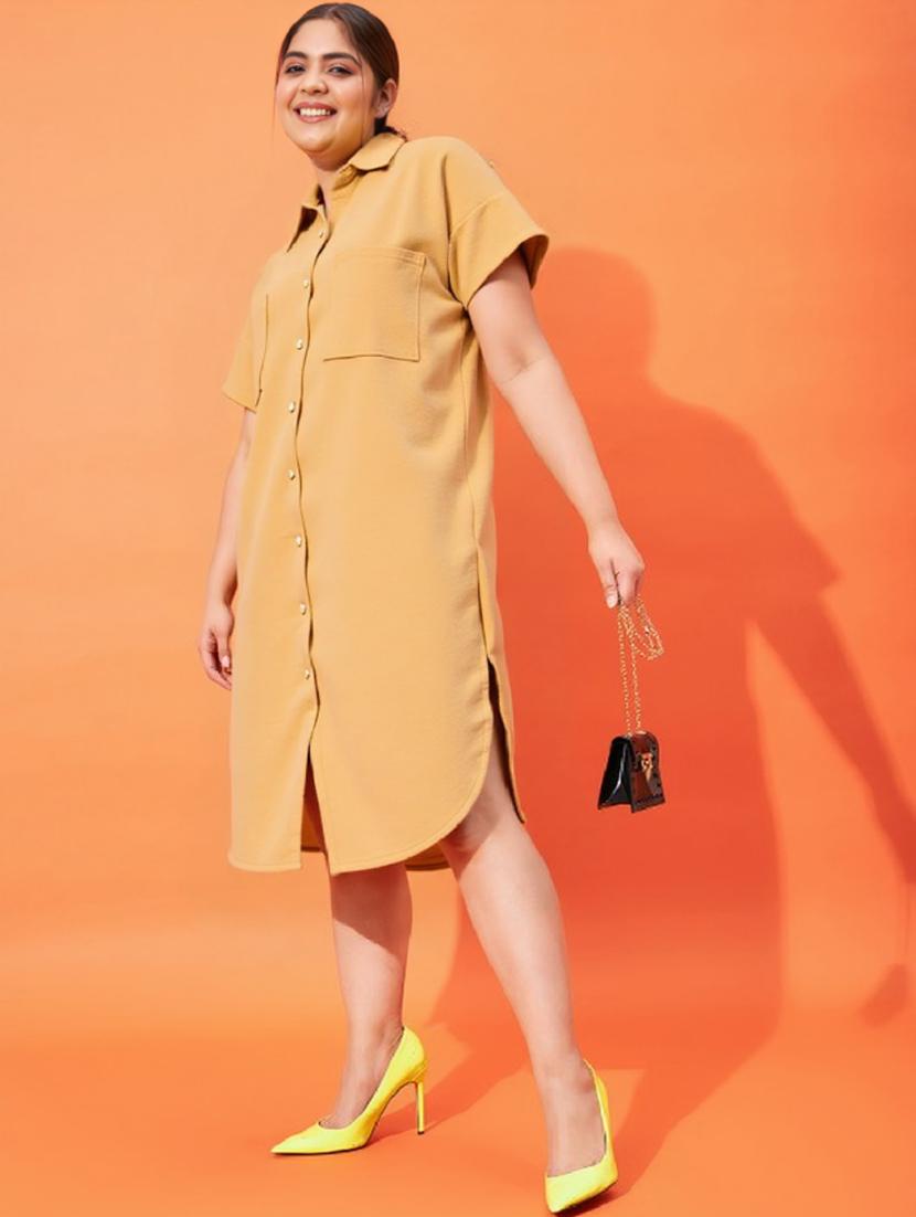 women plus size soli collared shirt dress - 21960557 -  Standard Image - 1