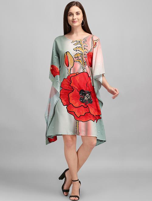 women floral printed kimono sleeve kaftan dress - 21960605 - Standard Image - 0