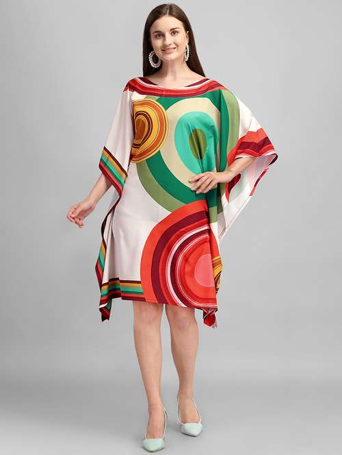 women printed kimono sleeve kaftan dress - 21960606 - Standard Image - 0