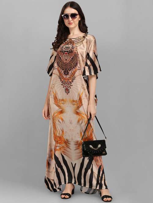 women printed kimono sleeve kaftan dress - 21960659 - Standard Image - 0