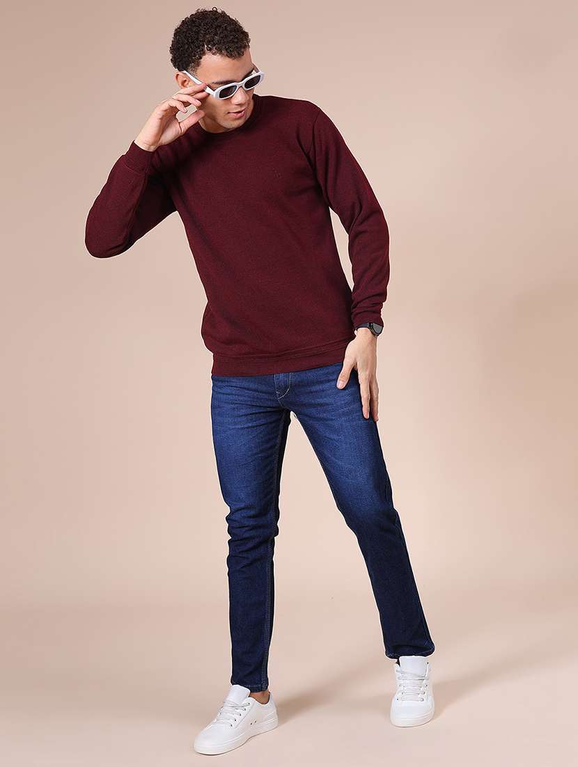 men solid long sleeve regular fit pullover - 21960778 -  Standard Image - 4