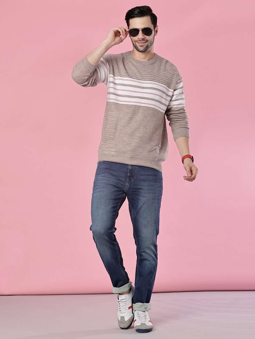 men striped long sleeve regular fit pullover - 21961086 -  Standard Image - 4