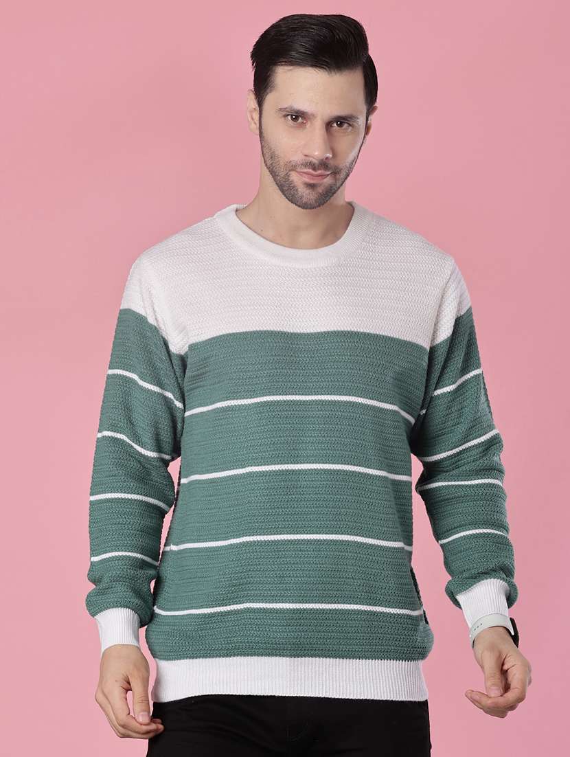 men color block long sleeve regular fit pullover - 21961104 -  Standard Image - 1