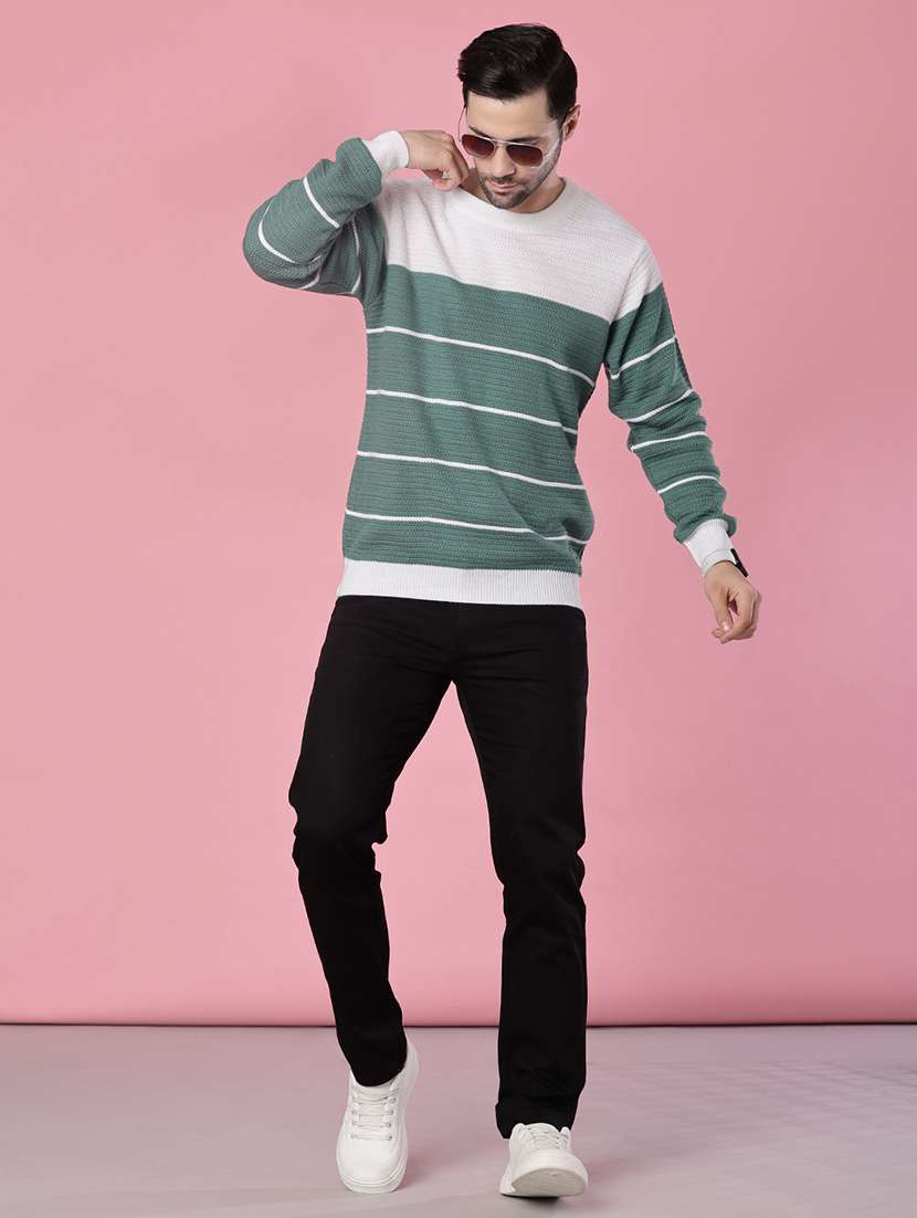 men color block long sleeve regular fit pullover - 21961104 -  Standard Image - 4