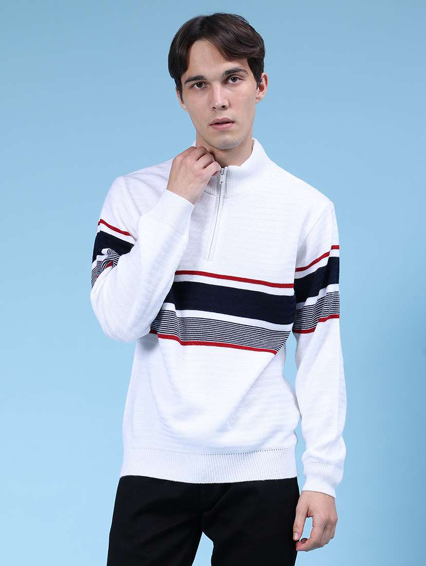 men striped long sleeve regular fit pullover - 21961124 -  Standard Image - 1