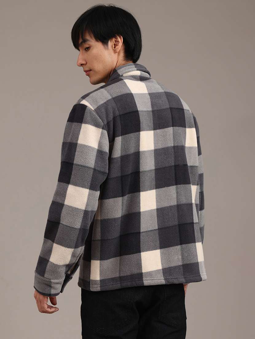 men checkered long sleeve regular fit shacket - 21961172 -  Standard Image - 4