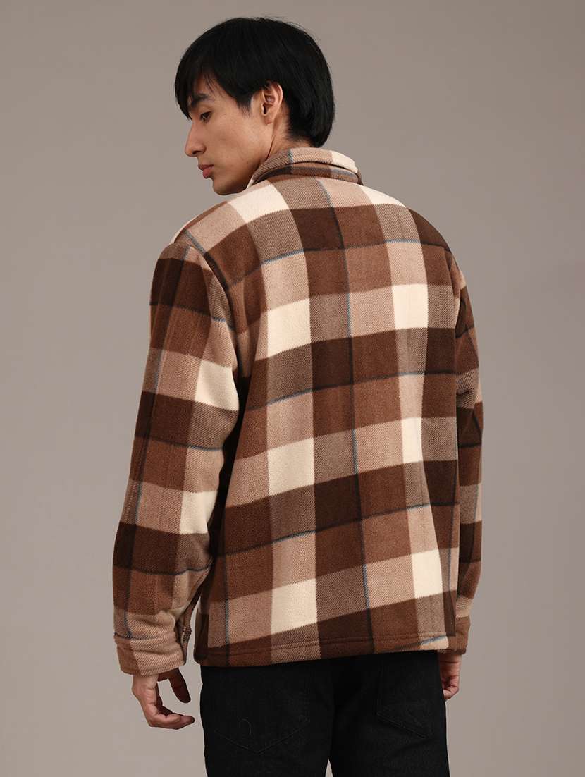 men checkered long sleeve regular fit shacket - 21961219 -  Standard Image - 4