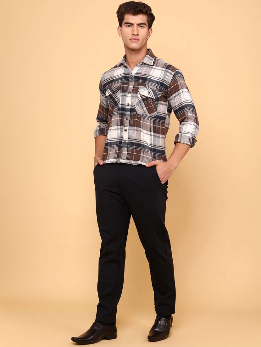 men checkered long sleeve regular fit casual shirt - 21961268 -  Standard Image - 4