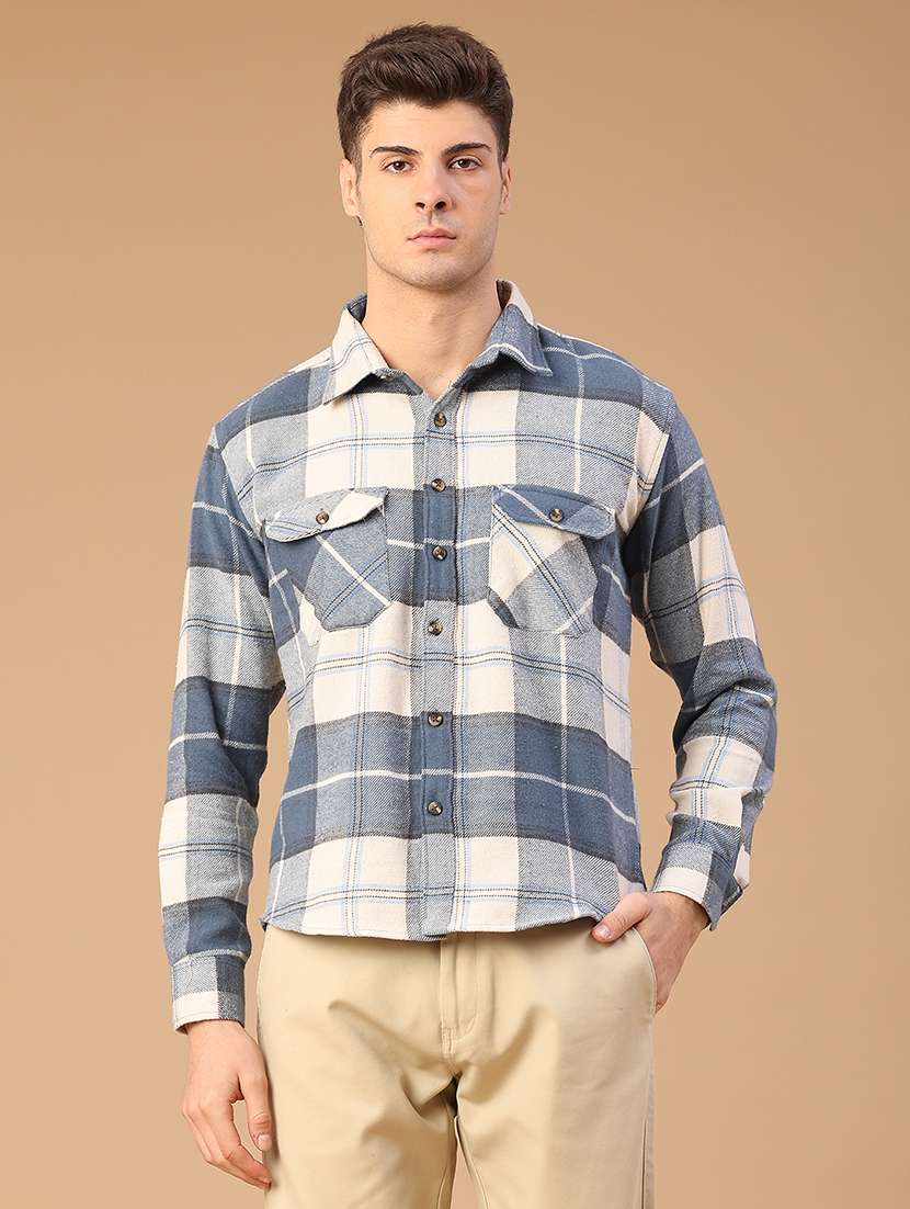 men checkered long sleeve regular fit casual shirt - 21961269 -  Standard Image - 1