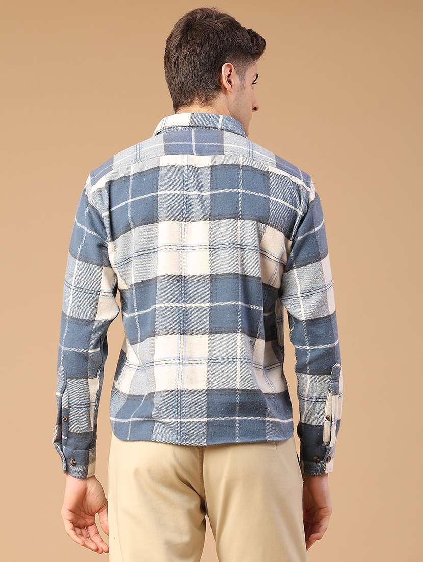 men checkered long sleeve regular fit casual shirt - 21961269 -  Standard Image - 4