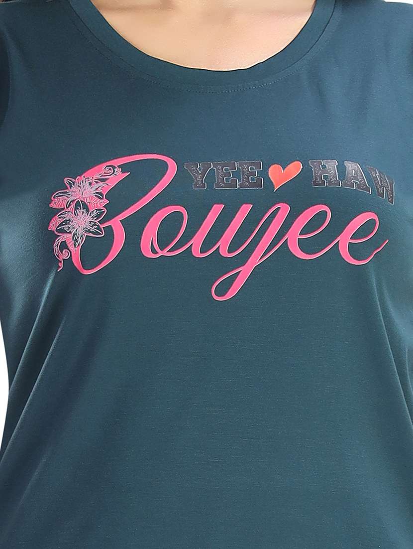 women printed nightwear shorts set - 21961338 -  Standard Image - 4