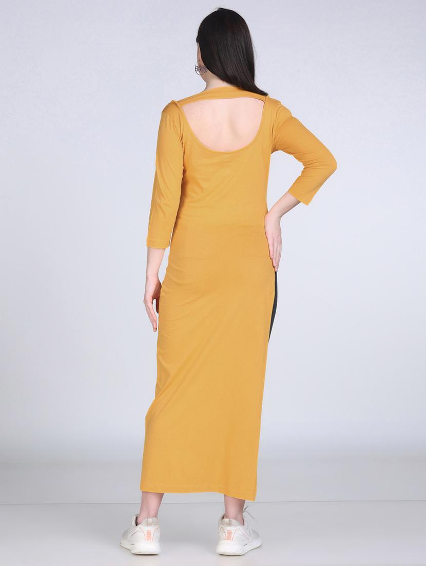 women solid scoop neck long straight top - 21961347 - Standard Image - 4