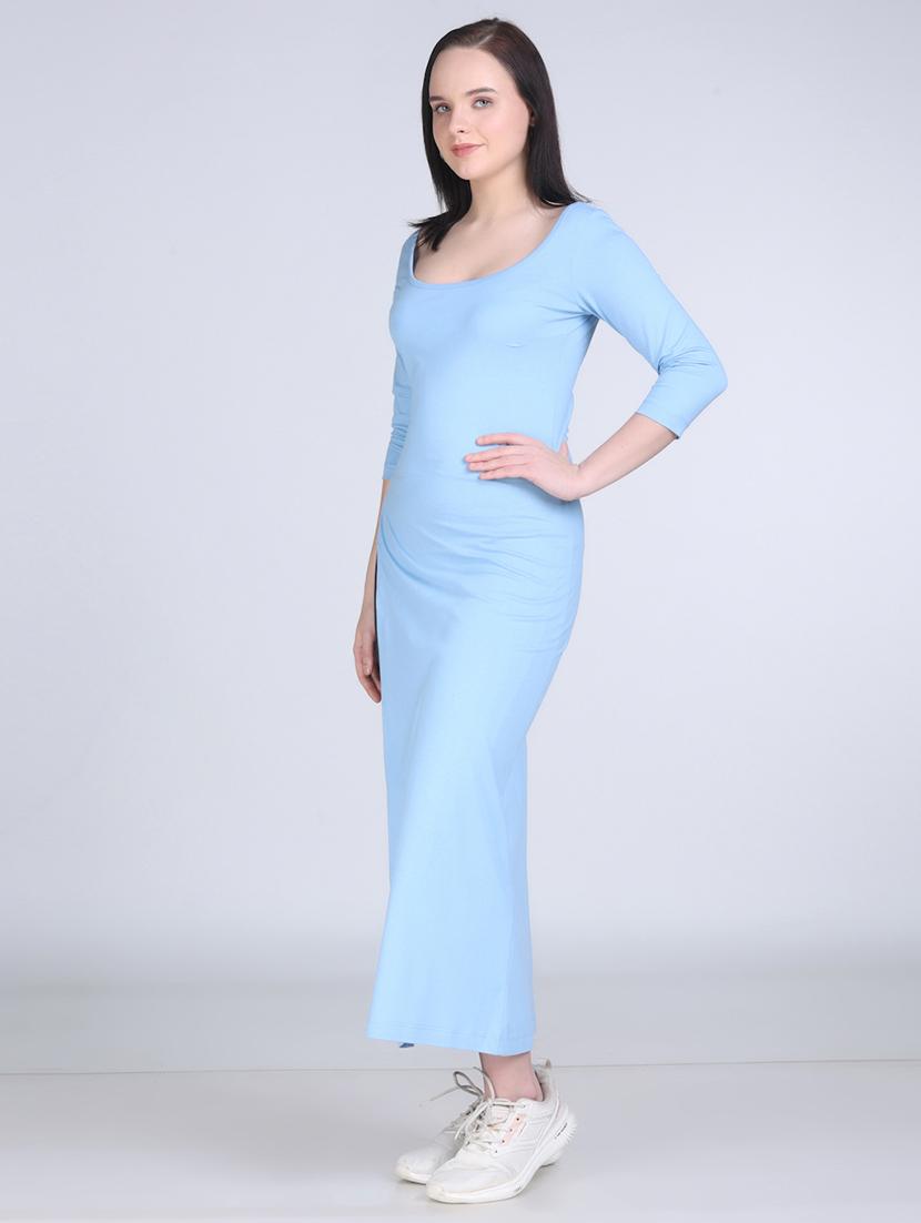 women solid scoop neck long straight top - 21961349 -  Standard Image - 1