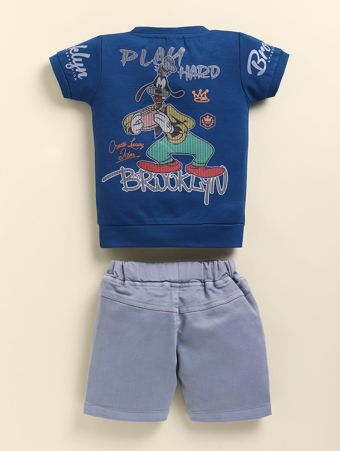 boys printed t-shirt and shorts set - 21961393 - Standard Image - 1