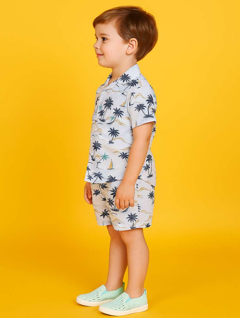 boys printed shirt & shorts co-ord set - 21961406 -  Standard Image - 1