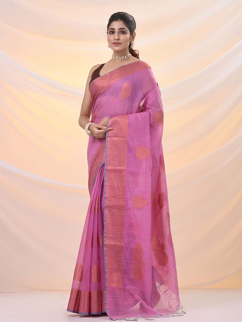 women self design handloom saree with blouse - 21961486 - Standard Image - 1