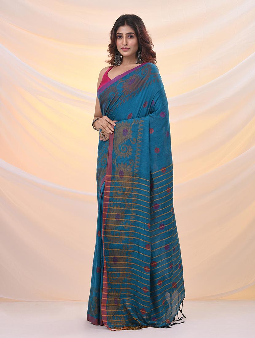 women self design handloom saree with blouse - 21961488 - Standard Image - 1