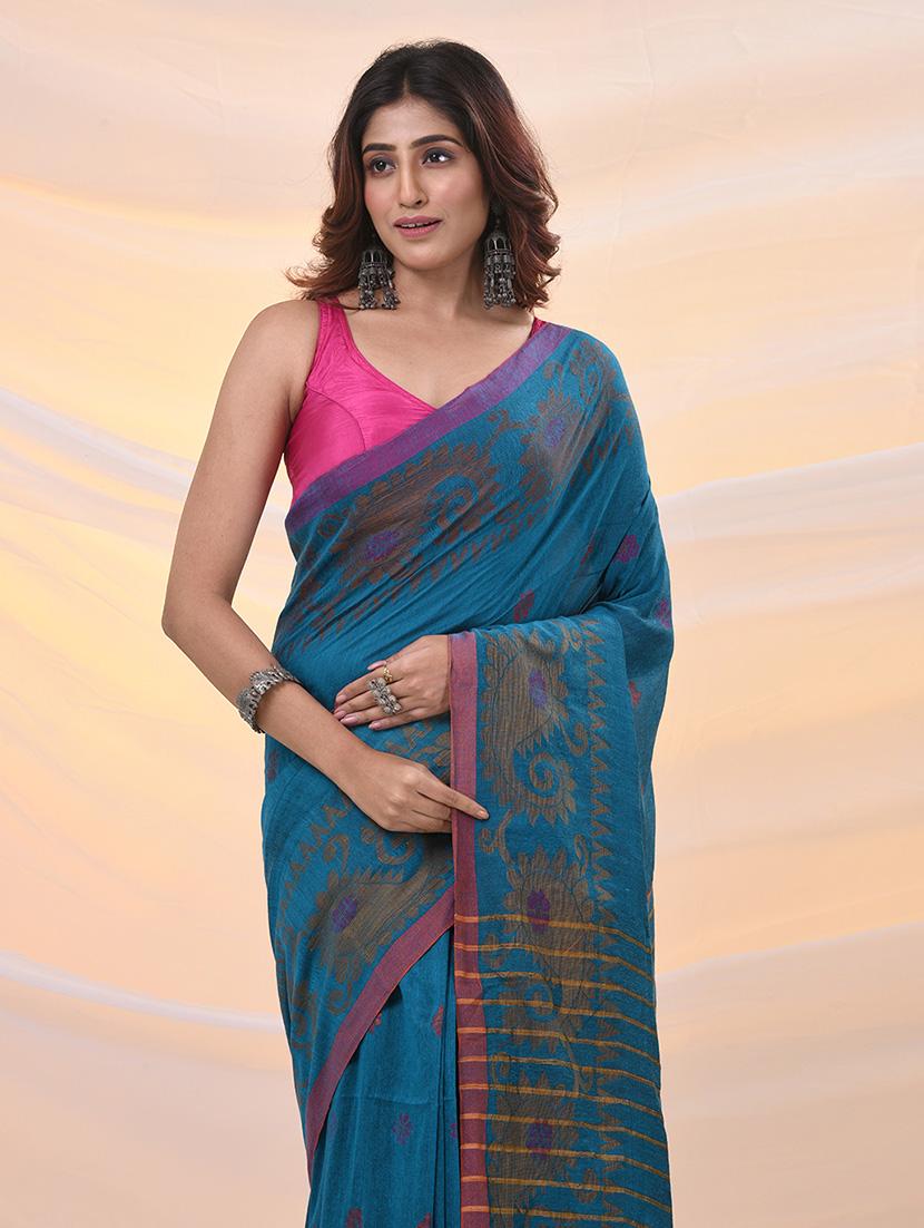 women self design handloom saree with blouse - 21961488 - Standard Image - 4