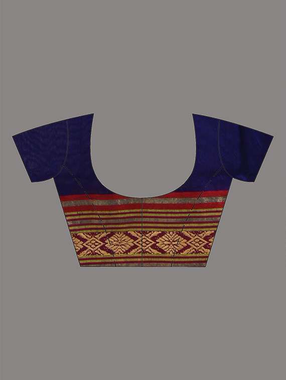 women solid with bordered saree with blouse - 21961495 -  Standard Image - 4