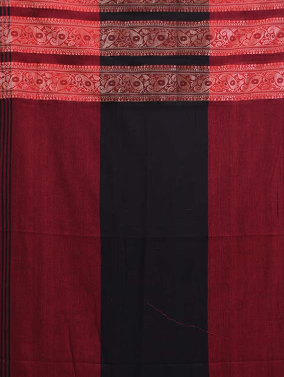 women solid with bordered saree with blouse - 21961496 -  Standard Image - 6