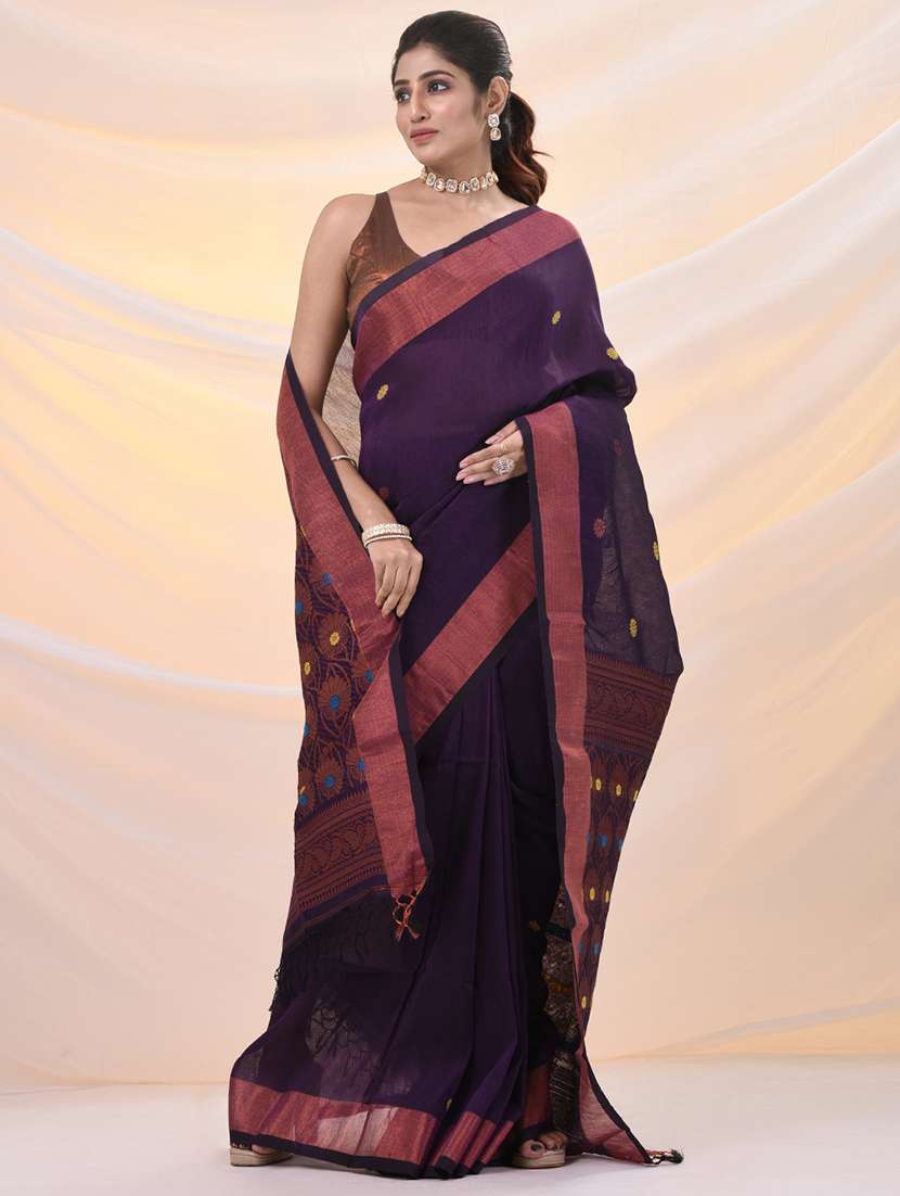 women self design handloom saree with blouse - 21961505 - Standard Image - 1
